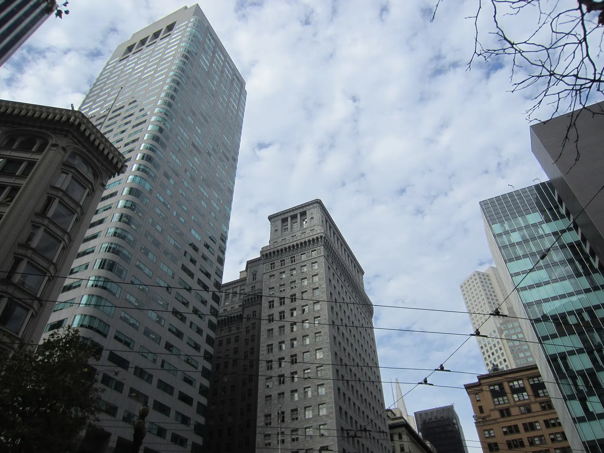 Looking up at San Francisco office towers